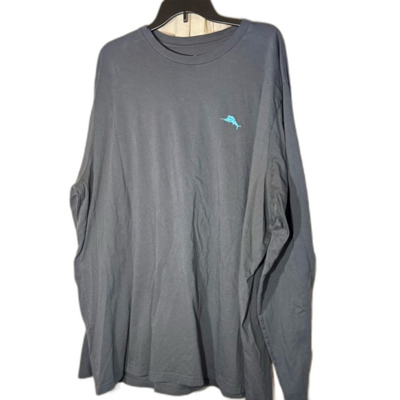Tommy Bahama grey t shirt long sleeve Live the Island Life surfboard size 2XLT - Picture 2 of 4